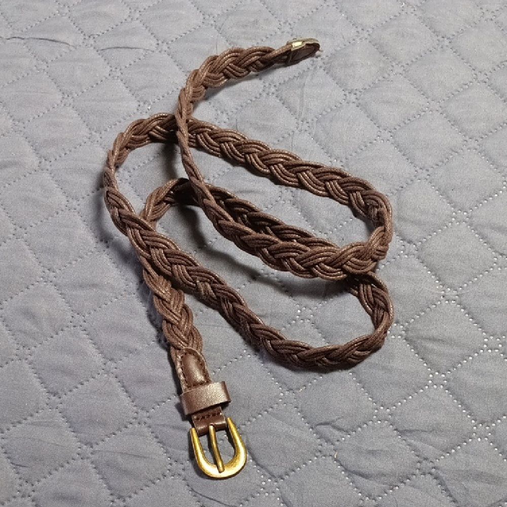 Slim Brown Rope Braided Belt